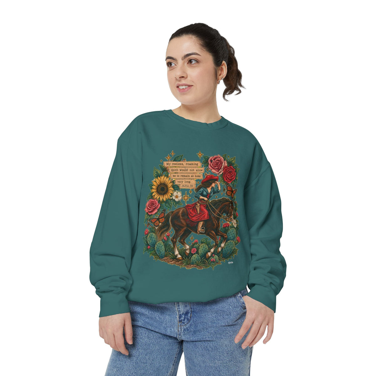 Restless Roaming Spirit — Vintage Equestrian Graphic Crewneck
