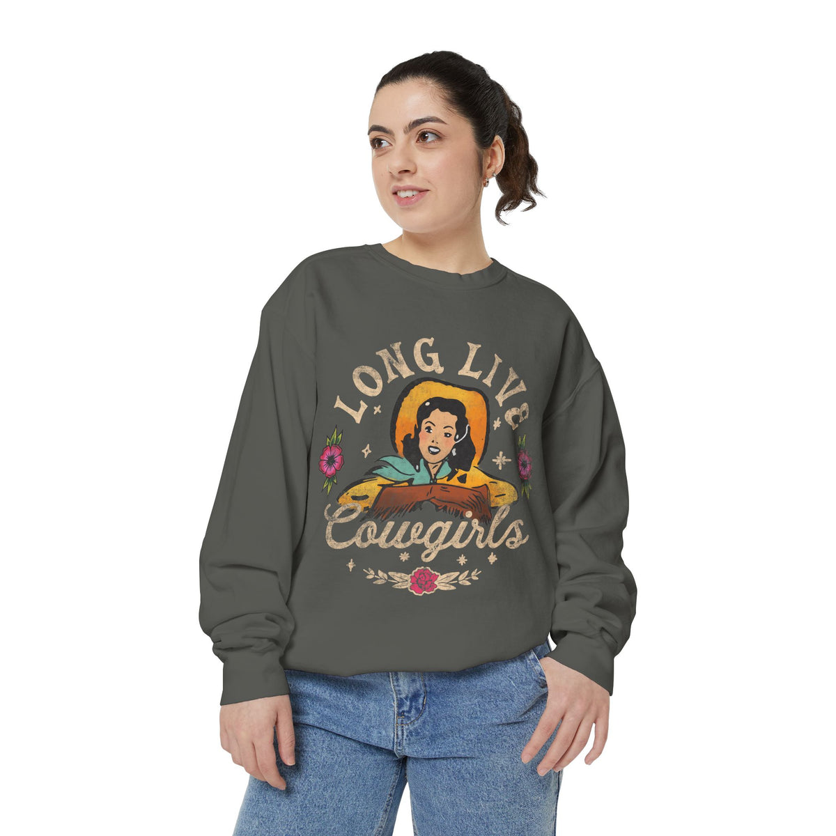Long Live Cowgirls Sweatshirt - Vintage Western Cowgirl Crewneck