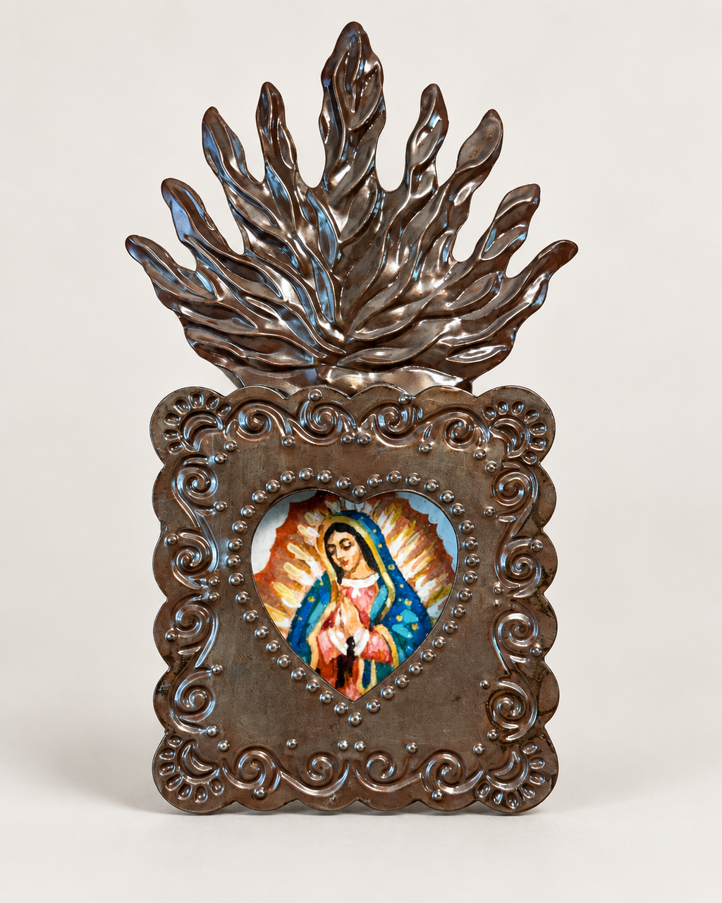 Our Lady of Guadalupe | Original Miniature Painting in Sacred Heart Nicho