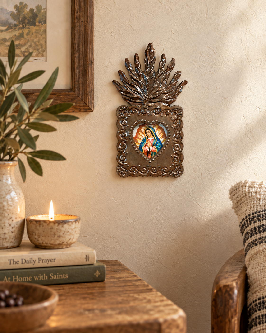 Our Lady of Guadalupe | Original Miniature Painting in Sacred Heart Nicho