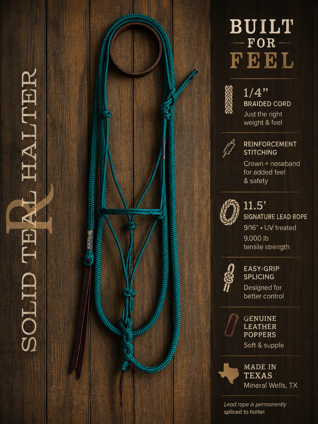 HayChix Redemption Rope Halter + Lead Rope Set